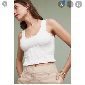 Anthropologie Floreat Ruffle Crop